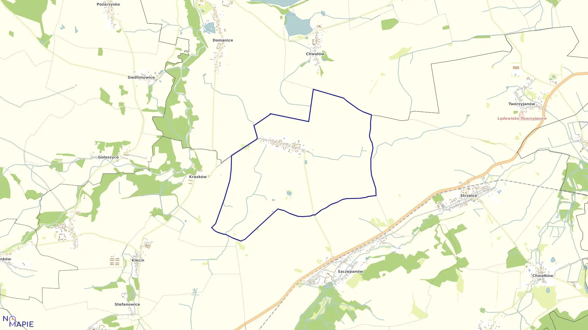 Mapa obrębu Gola Świdnicka w gminie Marcinowice