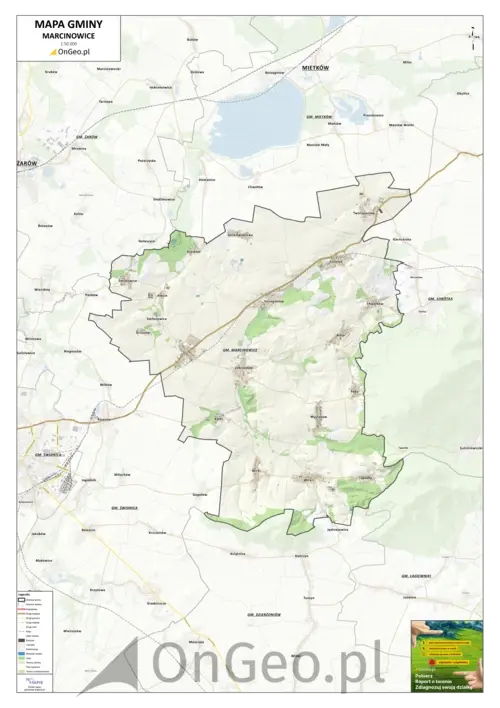 Mapa gminy Marcinowice